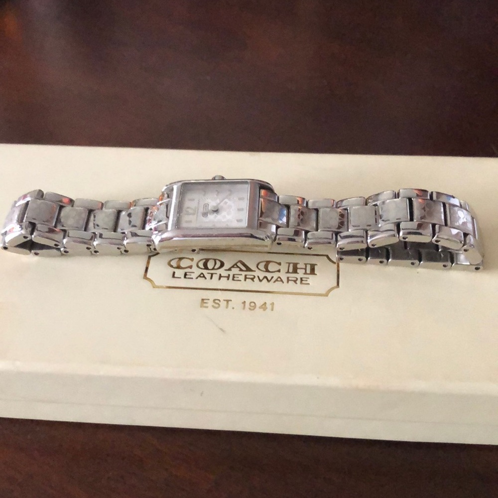 Silver coach watch bracelet